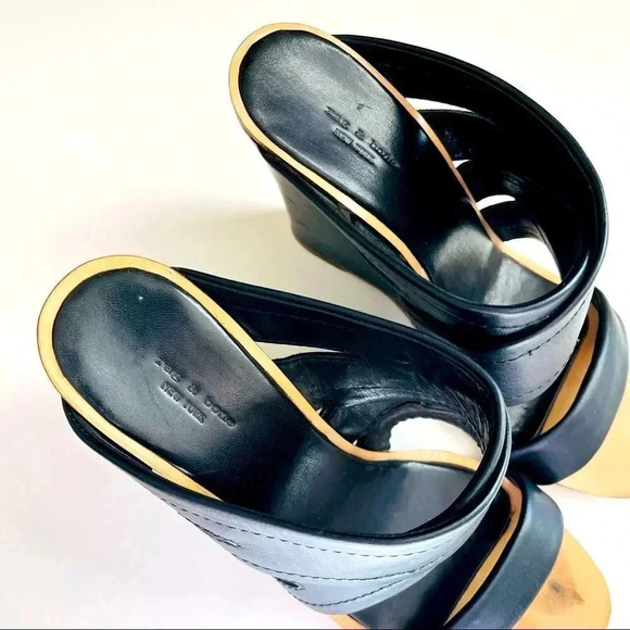 Rag & Bone Shaw Mules In Black - Picture 8 of 9